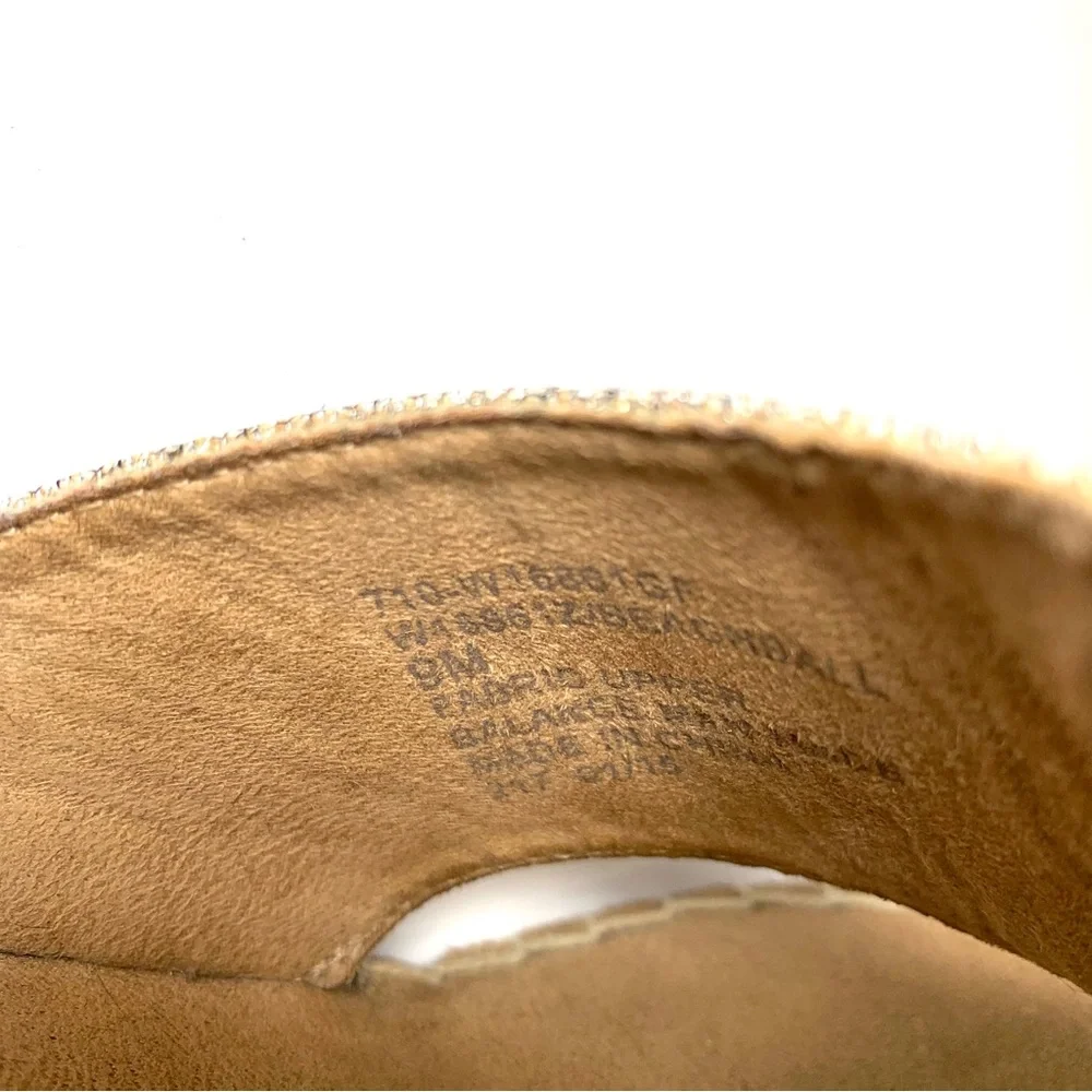 Gold Sparkly Espadrille Wedge Thong Sandal Shimmer Metallic Flip Flop Boho Sz 9